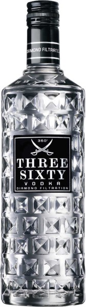 Three Sixty Wodka mit Extrem Pink Glitzer von www.glitzerwerft.de